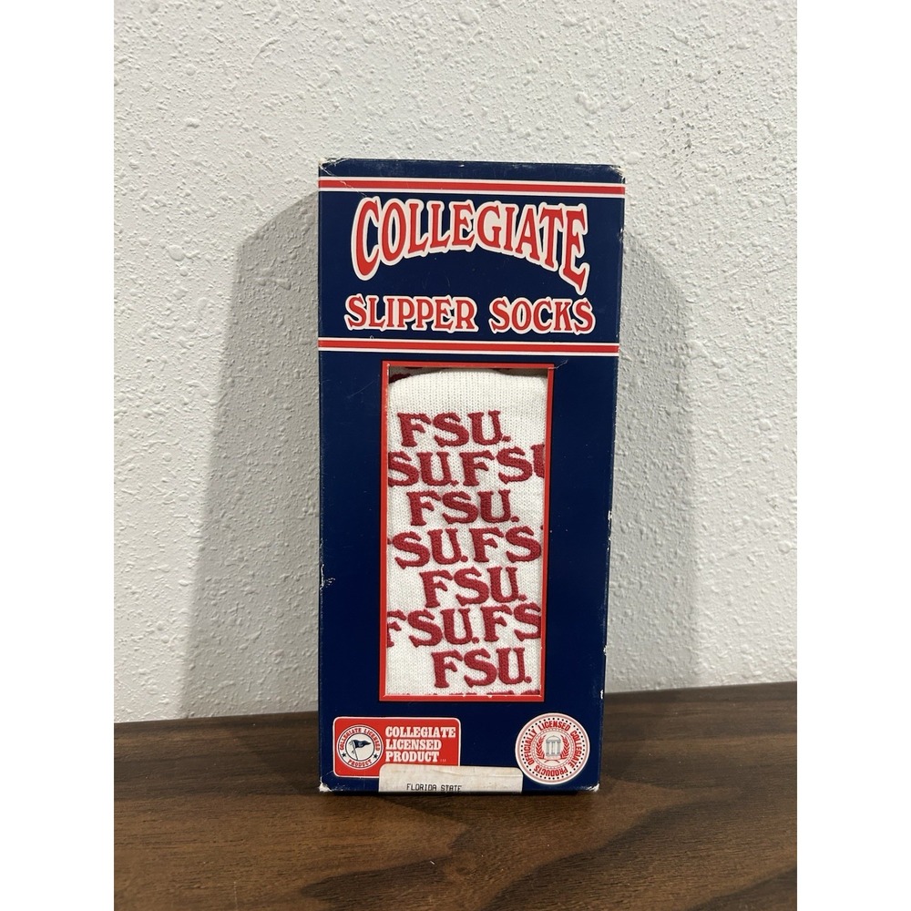 Vintage NOS Florida State Seminoles FSU Collegiate Slipper Socks Deadstock Retro